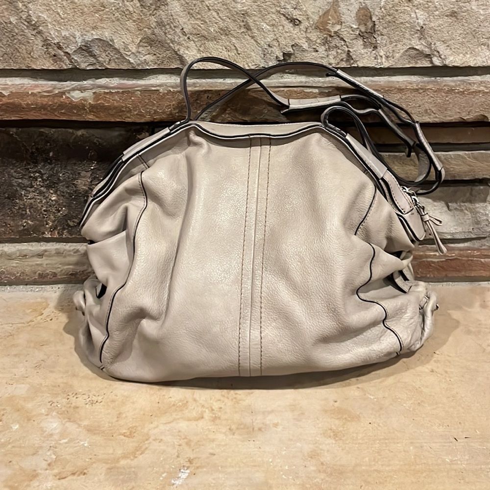 Banana Republic Stone Leather Bowling Shoulder Bag